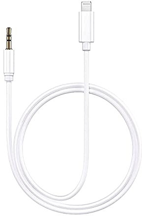 [Apple MFi Zertifiziert] iPhone Aux Kabel für Auto, Lightning auf 3,5 mm Kopfhörerbuchse Adapter Stecker AUX Stereo Audio Kabel Kompatibel mit iPhone SE/11/11 Pro/XS/XR/X 8 7 iPad/iPod (3.3FT Weiß)