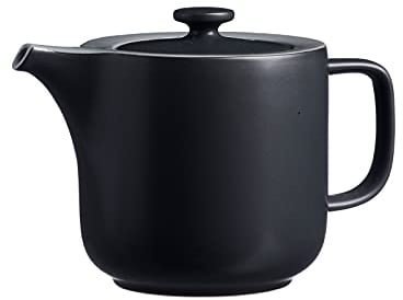 Ritzenhoff & Breker Kanne Jasper, Steinzeug, 1,4 Liter, Teekanne/Kaffeekanne in moderner Trendfarbe, Mattglasur & Soft-Touch-Haptik, Schwarz
