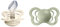 Tétine BIBS Couture. Lot de 2 sucettes. Sans bisphénol A, Téterelle anatomique. Silicone, Taille 2 (6-18 mois), Ivory/Sage