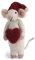 Én Gry & Sif Weiße Maus mit Herz - Anhänger aus Filz, Weihnachts-Deko - 1 Stück
