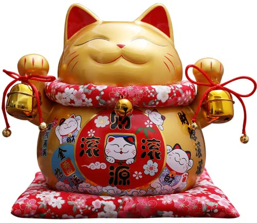 XIALON Spardose Maneki Neko aus Keramik, 23,9 cm