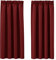 PONY DANCE Wohnzimmer Gardinen mit Kräuselband Blickdicht 2er Set H 145 x B 140 cm Thermo Vorhänge gegen Hitze Verdunklungsvorhänge für Schiene Kurzgardinen Rot