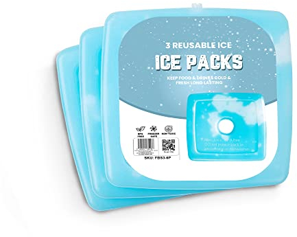 RMTL Reusable Ice Pack Blocks for Lunch Box - Slim, Lightweight Freezer Cold Packs For Coolers, Ice Pack for Lunch Boxes & Camping. Perfect Pack Lunch box (3)