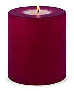 Qult Farluce Trend - Teelichthalter in Kerzenform • Merlot Red • Christmas Collection • Adventskerzen • Weihnachtskerzen • Kerze • Kunststoffkerze in Kerzenoptik (Ø 8 x h 9 cm)