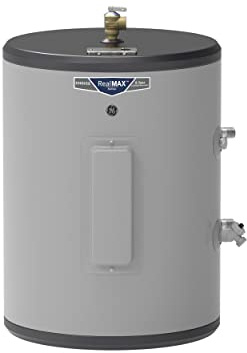 GE Appliances 18 Gallon Versatile Electric Water Heater with Adjustable Thermostat & Drain Valve, Side Port Lowboy, Point of Use, 240 Volt
