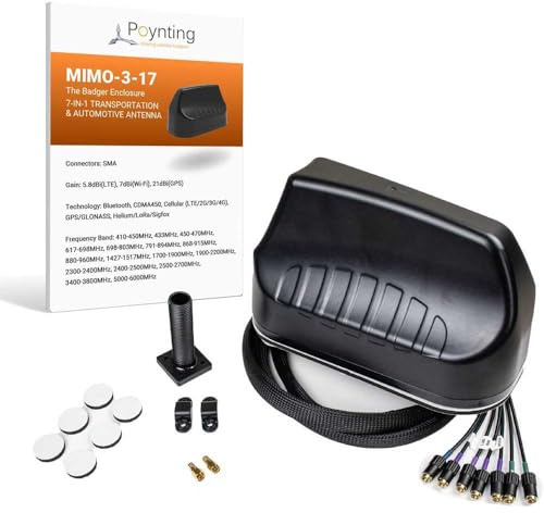 POYNTING Antennas 5G/LTE KFZ/Marine A-MIMO-0003-V2-17-B schwarz SMA (M) & RPSMA Adapter NEW