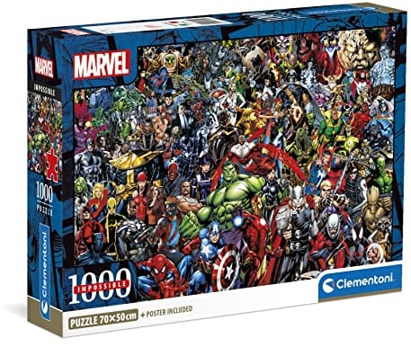 Clementoni Marvel-Universe-Impossible Puzzle - 1000 Teile Puzzle mit Poster & Aufsteller für Erwachsene und Kinder ab 14 Jahren, 39709