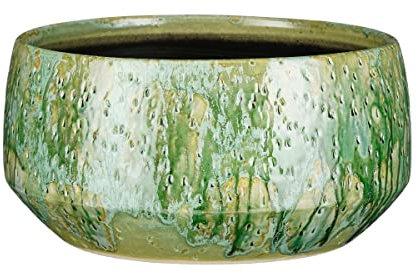 MICA Decorations Harris Schale - 32.5x32.5x15 cm - Keramik - Grün