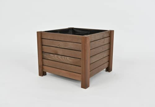 Z4L Blumenkasten Blumentopf aus Holz Quadratisch - 38x38x30cm - Farbe: dunkel Braun - auch im Anderen Farben vorhanden