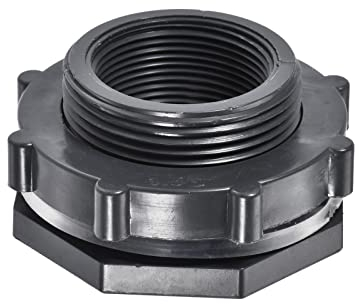 M METERXITY PVC Stirnwand Fitting - Doppelt mit Gewinde Stirnwand Wasser Behälter Steckverbinder mit Silikone Dichtung Anwendung für Aquarium (G1-1/2 Buchse 2.48 Stecker Grau)