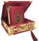 Prien Samt Koran Islam Tesbih Set, Islamische Geschenke für Eid Ramadan, Elegant Portabel Box, Muslim Wohnkultur Mit Frauen, Qur'an, Muslimische Gebetskette Für Moschee, Beten, Umrah (Burgund)
