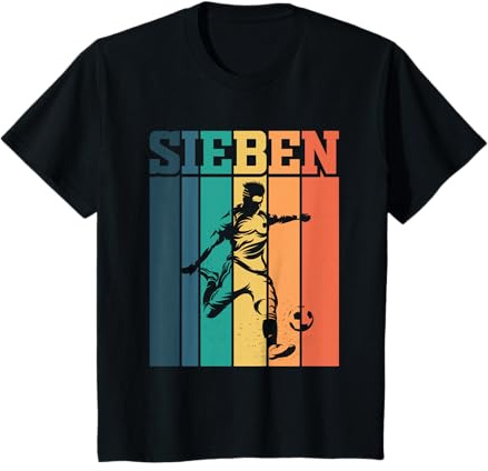 Kinder Kindergeburtstag 7 Jahre 7. Geburtstag Fußball T-Shirt
