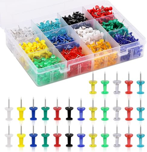 Namner Push Pins, 120 pcs Thumb Tacks, Cork Board Pins, for Cork Notice Board Wall 10 Colours