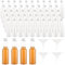 APACALI 50pcs Mini Bouteilles Plastique 100 ML, Mini Bouteille Alcool avec bouchons à vis et 5 Entonnoir, Bouteilles Miniatures Réutilisables pour remplir les liquides pour les mariages, les fêtes