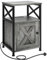 YITAHOME Side Table, Bedside Table with Storage Cabinet, X-Shaped Sofa End Table with Charging Station, 2 USB Ports & Power Outlets, Living Room Coffee Table, Metal Frame, Bedroom, Grey, 40x35x60cm