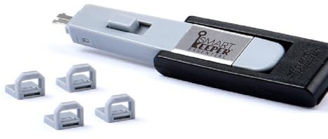 SmartKeeper ESSENTIAL / 4 x USB B-Port Blockers + Key / Grau