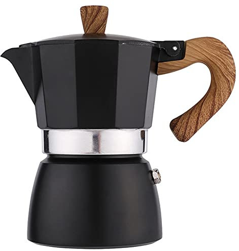 OQHAIR Piano cottura Moka Caffettiera in alluminio Piano cottura Moka Caffettiera in alluminio per caffè macinato Americano Latte Mocha Cappuccino Macchiato Nero 150 ml