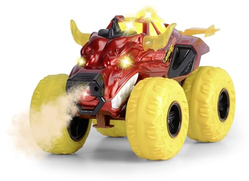 Dickie Toys - Flaming Fire Monster Auto (25 cm) - großer Monstertruck ab 3 Jahre mit Dampf-Funktion & Gummireifen, Spielzeugauto für Kinder mit Freilauf, Licht & Sound, inkl. Batterien