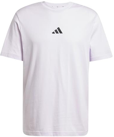 adidas Herren Essentials SMALL Logo Single Jersey Tee, Ice Lavender/Black, L