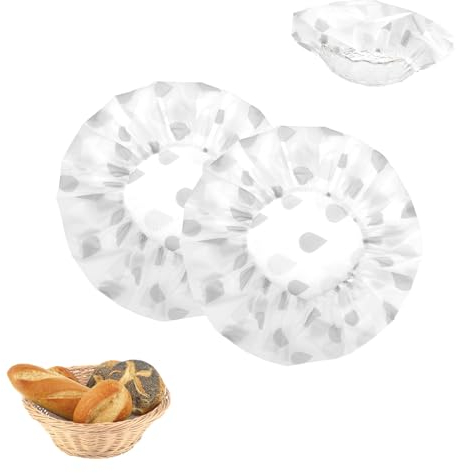 Koboko 2 Stück Gärfolie, Gärkörbchen Rund, Gärkörbchen Proofing Bread, Abdeckhauben für Lebensmittel, Brot Backen Zubehör, für Gärkorb, Topf und Lebensmitte - Extra Stark und Reißfest -ø 27 cm
