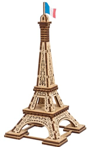 UGEARS Paris Tower 3D-Puzzle für Erwachsene - Modellbausätze Holzpuzzle Hobbys für Männer - 3D-Puzzle für Erwachsene - Holzmodellbausatz zum Bauen
