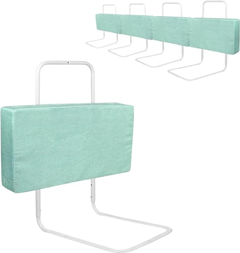 TWOLIIN Bettgitter Bettschutzgitter 60cm Rausfallschutz 5-Loch Höhenverstellbar für Kinder, Bett Rausfallschutz Bettkantenschutz Kinderbettgitter für Kinderbett Familienbett, Grün