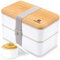 Sinnsally Lunch Box Japanisch für Erwachsene,1400ml Brotdose mit Fächern,Lunchbox mit Besteck/Unterteilung,Vesperbox,Brotzeitbox Brotbox,Auslaufsicher Essensbox Frühstücksbox Vesperdose Jausenbox