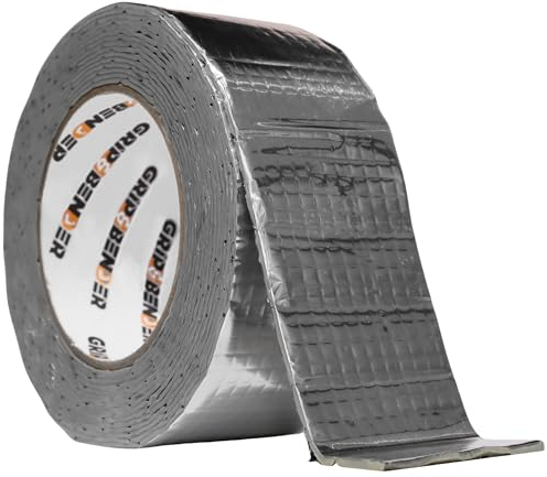 Butyl-Dichtband Wasserdicht (1,5MM Dicke) Selbstklebendes Butylband, alukaschiert und verstärkt, SOS-Reparatur-Klebeband, Aluminium-Dichtband (Silber, 55mmx5m)