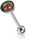 beyoutifulthings Zungen-piercing 2 Kugeln 5/7-mm KIRSCHE-N Silber Schwarz Piercing-s Chirurgenstahl Barbell-s Stab-länge 16-mm