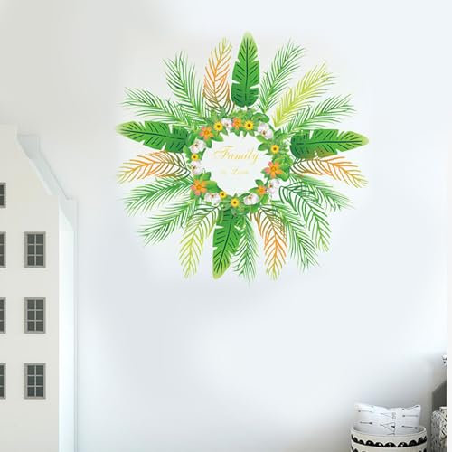 astylishome Wall Decal Stickers Tropical Green Tropical Palm Leaves Nature Plants Walls Murals Removable Self Adhesive Decals Art for Bedrooms Living Rooms 0618