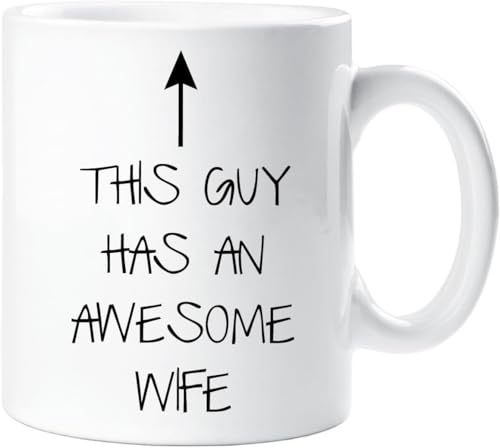 kisoyo Tasse mit Aufschrift This Guy Has an Awesome Wife, Geschenk für Ehemann, Weihnachten, Geburtstag, Valentinstag, Jahrestag