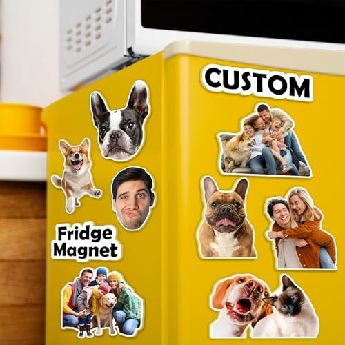 XRLSG Personalised Fridge Magnets Custom Acrylic Refrigerator Magnet with Photo Pet Portrait Waterproof Fridge Decal Home Decoration