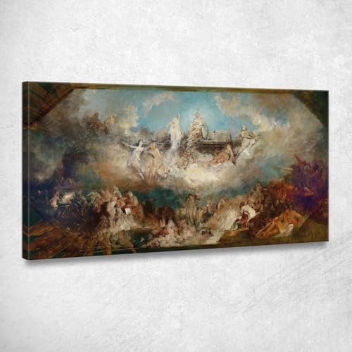 Untergang der Festung der Nibelungen im Rhein Hans Makart, hmk57 Bild gedruckt auf Leinwand, 100 x 50 cm
