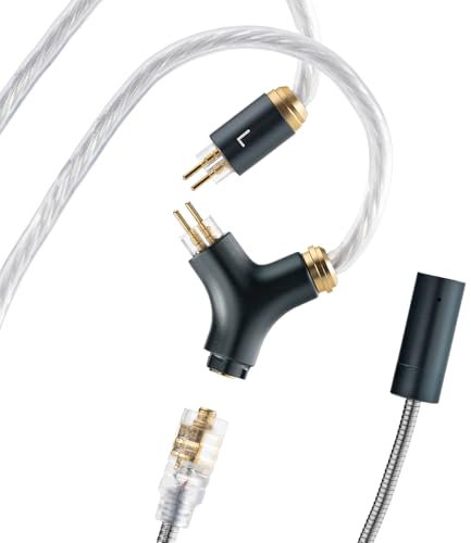 HiFiGo Kinera Gramr 2.0 IEM Cable with Detachable Boom Mic, 4N Copper Silver Plated Earphone Cable Featuring Interchangeable 3.5mm and 4.4mm Plugs for Live Streaming (0.78 2pin)