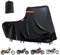 Copertura impermeabile per scooter Oxford 600D, 5 strisce riflettenti, 2 aperture per ventilazione, 3 fibbie antivento, 2 fori di bloccaggio (2XL, 245 x 110 x 140 cm, Nero)