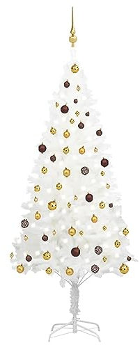Sufrk Künstlicher Weihnachtsbaum mit & Kugeln Weiß 210 cm Kunst Weihnachtsbaum