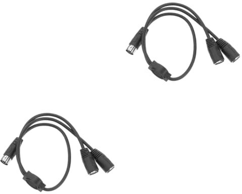 JOINPAYA 2St 1 zu 2 Audiokabel Audio-Adapterkabel Midi-Klinkenstecker Kabel für synthesizer Drahtseil lautsprecher Kabel Midi-Stecker auf Dual-Buchse Kabel für midi-keyboard Legierung Black