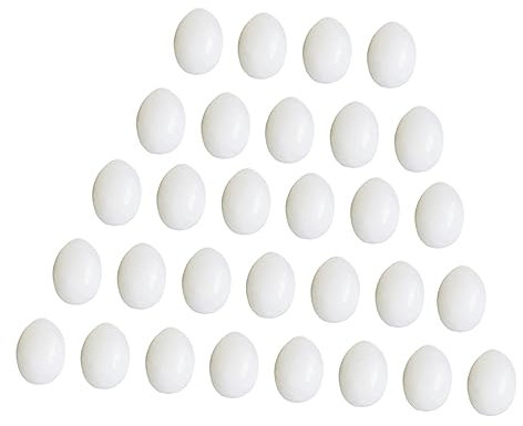 BUGUUYO 30stücke Künstliche Taubeneier Glatte Dekorative Eier Für Bastelprojekte Und Heimdekoration Langlebig Und Bruchsicher Für Taubenbedarf