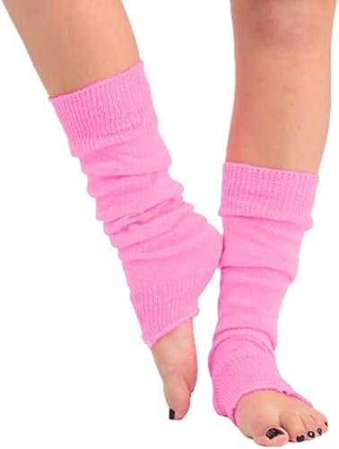 reshmena® Women's Knitted Leg Warmers 80's Teen Fancy Dress Dance wear Girls Fancy Stylish Leg Warmers Womens Girls Leg warmers carnival fancy dress party Wear Baby Pink