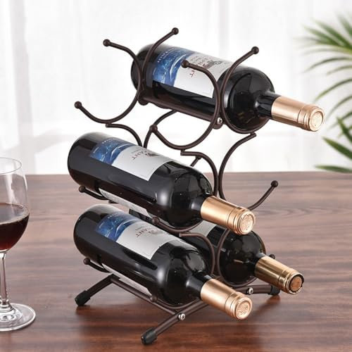 Fantasee Porte-bouteilles autoportant pour 6 bouteilles de vin | Support de table pour 6 bouteilles de vin | Porte-bouteilles léger - Cadeau fantaisie pour les amateurs de vin, cuisine, décoration
