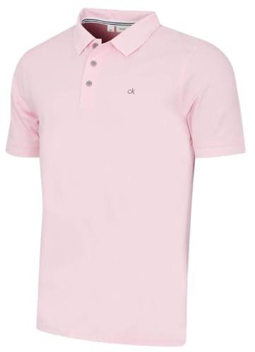 Calvin Klein Mens 2026 Campus 3 Button Ribbed Collar Golf Polo Shirt