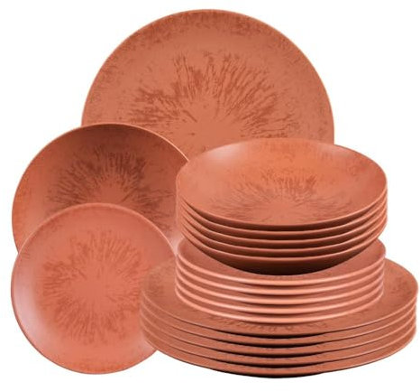Table Passion - Service d'assiettes 18 pièces Onyx Terracotta