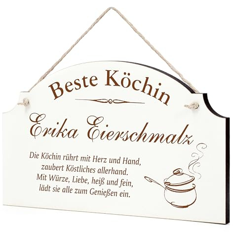 Dekolando Schild Bester Koch Beste Köchin Geschenk - lustige Geschenke in 3 Größen zum Geburtstag Weihnachten Ostern Nikolaus - für Männer Frauen Kollegen Mitarbeiter