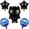 Geburtstag Folienballon Junge, 5 Stück Aluminiumfolie Luftballons Geburtstag Dekoration, Folienballons Geburtstg Kit, Schwarz Folienballons, für Kinder Geburtstagsfeier Dekoration