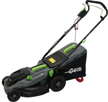 Aerotek 1600W Lawn Mower, 380mm Cutting Width, 5 Height Settings, 42L Collection Box, 10M Cable