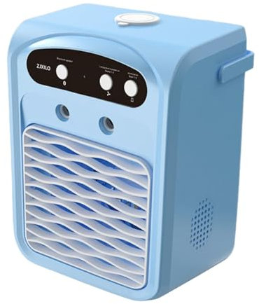 Climatizador portátil | de enfriamiento de aire pequeño de 3 niveles con iluminación y función humidificadora | Altavoz inalámbrico de 1 l tanque de agua enfriador evaporativo con