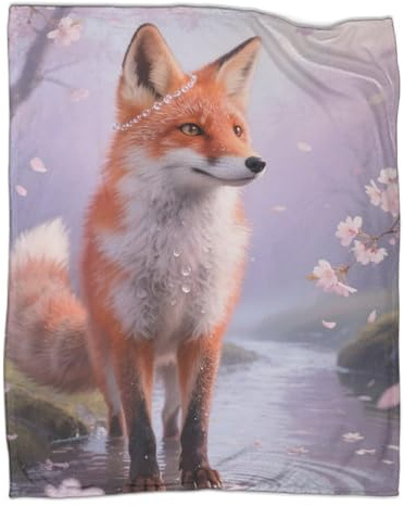 Fuchs Flanelldecke Weich Warm Flauschig Tiere Kuscheldecke Als Sofadecke Couchdecke Tagesdecke Für Kinder Erwachsene 50x60inch(127x152cm)