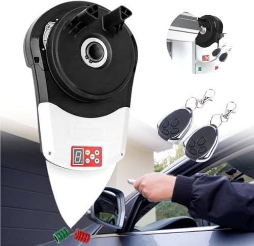 Abridor de puerta enrollable automático para garaje con control remoto, motor de fuerza de elevación de 800 N, silenciador en el abridor de puerta, abridor de puerta enrollable