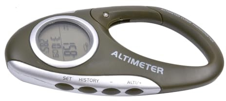 Höhenmesser zum Wandern - Multifunktionaler digitaler Höhenmesser mit Barometer und Karabiner, tragbares Wanderzubehör, ideal für Damen, Herren, Entdecker, Trekker, Kletterer und Outdoor-Abenteuer, 9