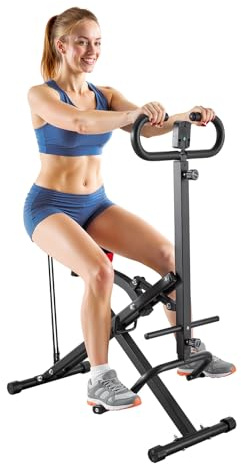 VEVOR Squat Machine, Deep Squat Rowing Machine for Home, Easy Setup & Foldable Exercise Equipment, Glute Trainer Machine with 2 High-Strength Resistance Bands, Glutes & Leg Home Workout Machine, Black